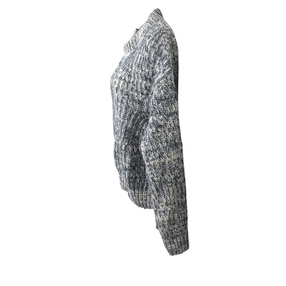 Samsoe Samsoe Extra Thick Grey & Cream Knit Crew Neck Sweater Size S - Picture 5 of 9